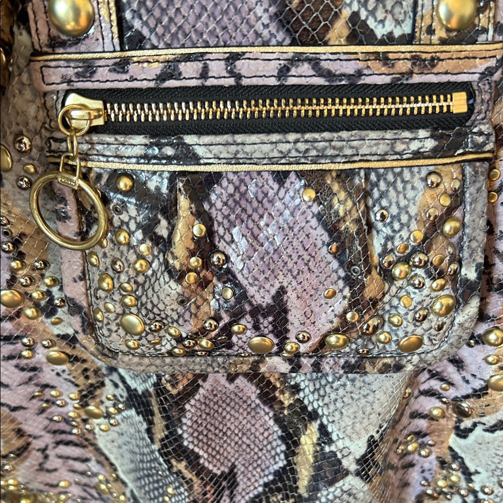 Coach Poppy Snake Print Shoulder Bag with crossbody strap - Picture 3 of 16